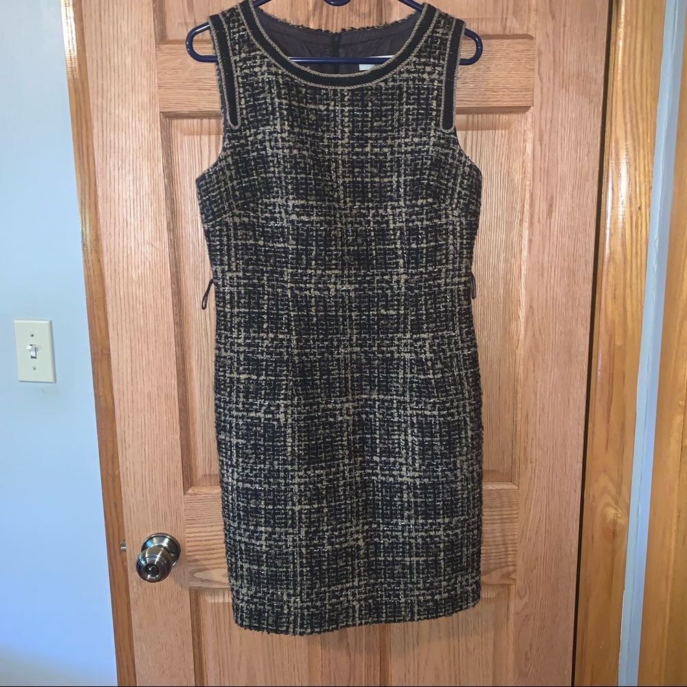 Trina Turk Mirren Sleeveless Brown Tweed Dress Size 8